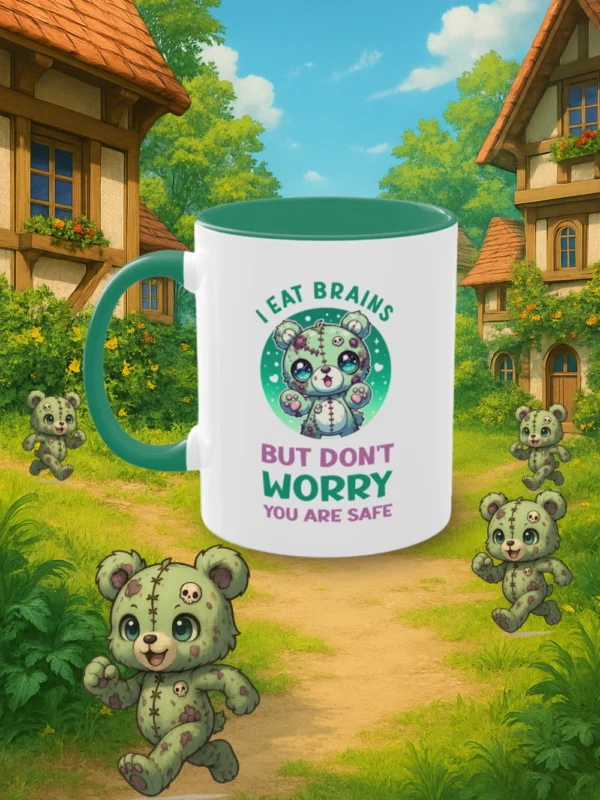 I eat brains but dont Worry you are Safe Mug Vorne 600x800 1